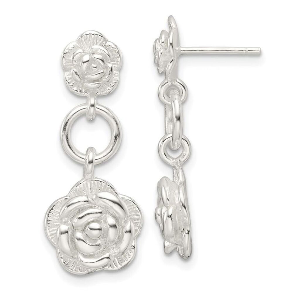 Kazi Luxury Sterling Silver E-Coating Rose Dangle… - image 6